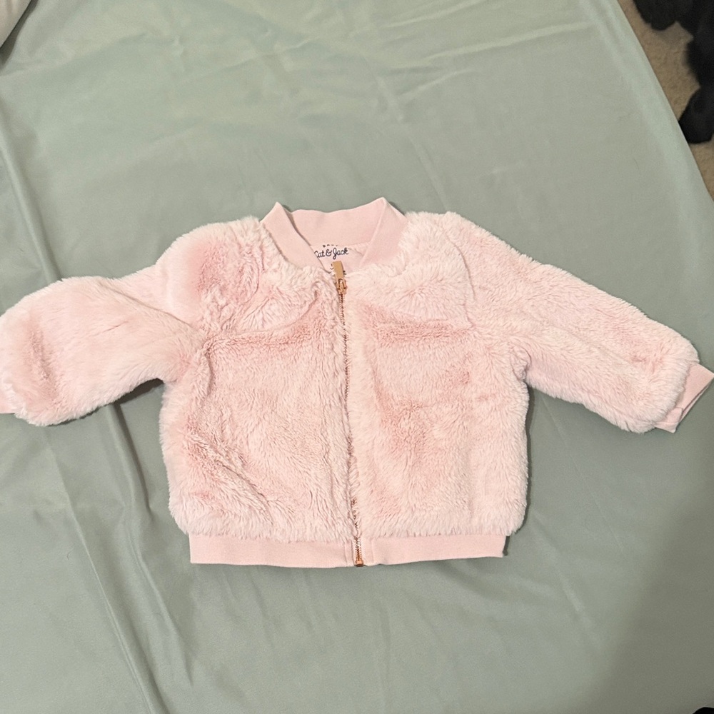 Cat & Jack Pink Fuzzy Puffer Jacket